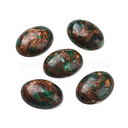 Natural Malachite Cabochons, with Bronzite, Oval, 30x22x6~6.5mm(G-E464-42R)