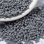 MIYUKI Round Rocailles Beads, Japanese Seed Beads, 8/0, (RR498) Opaque Cement Gray, 8/0, 3mm, Hole: 1mm, about 422~455pcs/10g(X-SEED-G008-RR0498)
