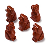 Natural Red Jasper Carved Healing Figurines, Reiki Energy Stone Display Decorations, Dog, 18~18.5x13x27~28mm(G-B062-03A)