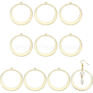 10Pcs Brass Connector Charms, Round Ring, Real 18K Gold Plated, 48x45x1mm, Hole: 1mm(KK-BC0009-01)
