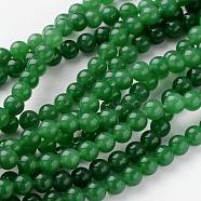 Natural Dyed Jade Beads Strands, Green Aventurine, Round, about 8mm in diameter, hole: 1mm, about 49pcs/strand, 16 inch(X-JBR10-8mm)