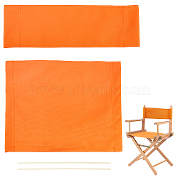 Cloth Chair Replacement, with 2 Wood Sticks, for Director Chair, Makeup Chair Seat and Back, Orange, Cloth: 475~520x170~385x5~6mm, Stick: 381x6mm(FIND-WH0044-79D)