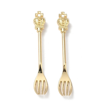 Alloy Big Pendants, Fork Charms, Rack Plating, Cadmium Free & Lead Free, Golden, 59x9x7mm, Hole: 1.8mm