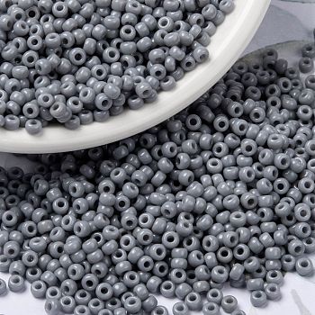 MIYUKI Round Rocailles Beads, Japanese Seed Beads, 8/0, (RR498) Opaque Cement Gray, 8/0, 3mm, Hole: 1mm, about 422~455pcs/10g