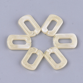 Acrylic Linking Rings, Quick Link Connectors, For Jewelry Chains Making, Imitation Gemstone Style, Oval, Wheat, 30.5x20x5mm, Hole: 17.5x8mm, about: 220pcs/500g