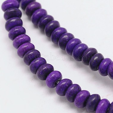 6mm Purple Rondelle Synthetic Turquoise Beads