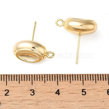 Brass Stud Earring Finding with Loops(KK-C042-06G)-3