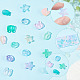Aricraft 128 pièces 4 couleurs 4 styles thème océan perles de verre peintes par pulvérisation transparentes(GLAA-AR0001-46)-3