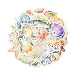 50Pcs Cartoon Sea Animal PVC Waterproof Stickers, Self-adhesive Decals, for DIY Scrapbooking, Photo Album Decoration, Mixed Shapes, Mixed Color, 43~55x52~!72x0.1mm(STIC-Z002-16)