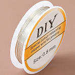 Copper Jewelry Wire, Round, Long-Lasting Plated, Silver, 20 Gauge, 0.8mm, about 9.84 Feet(3m)/Roll(CWIR-YW0001-02C-S)