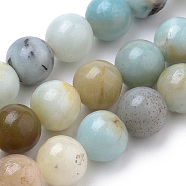 Natural Flower Amazonite Beads Strands, Round, 12mm, Hole: 1mm, about 34pcs/strand, 15.7 inch(G-S259-13-12mm)