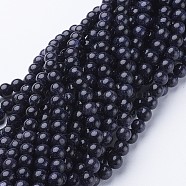Synthetic Blue Goldstone Beads Strands, Round, 6mm, hole: 0.8mm, about 68pcs/strand, 14~15 inch.(X-GSR6mmC053)