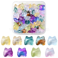 50Pcs 9 Style Transparent Spray Painted Glass Beads, Bear, Mixed Color, 13x13x9mm, Hole: 1.2mm(GLAA-FS0001-50)