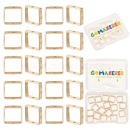 20Pcs Brass Bead Frames, Square, Real 18K Gold Plated, 10x10x3mm, Hole: 1mm(KK-GO0001-77)