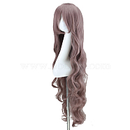 Cosplay Party Wigs, Synthetic Wigs, Heat Resistant High Temperature Fiber, Long Wave Curly Wigs for Women, Rosy Brown, 39.3 inch(100cm)(OHAR-I015-17B)