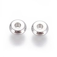 304 Stainless Steel Spacer Beads, Flat Round, Stainless Steel Color, 5x2mm, Hole: 1.6mm(STAS-F205-02P-B)