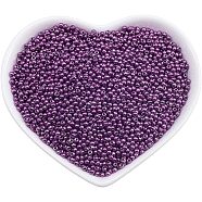12/0 Glass Seed Beads, Grade A, Baking Varnish, Opaque Colours, Round, Purple, 2x1.5mm, Hole: 0.7mm, about 11200pcs/bag(SEED-OL0001-04-25)
