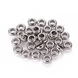 Alloy Spacer, Rondelle, Lead Free and Cadmium Free, Gunmetal, 7x3mm, Hole: 4mm(EA540Y-B)