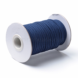 Braided Polyester Cords, Prussian Blue, 4mm, about 21.87 yards(20m)/roll(OCOR-S109-4mm-13)