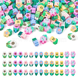 Pandahall 210Pcs 7 Style Handmade Polymer Clay Beads, for DIY Jewelry Crafts Supplies, Flower, Mixed Color, 7~13x0.5~5mm, 30pcs/style(HUDU-TA0001-01)