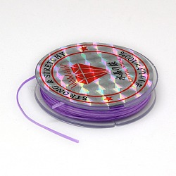 Flat Elastic Crystal String, String Cord Crystal Threads, Medium Purple, 0.8mm, about 10.93 yards(10m)/roll(EW-F001-03)