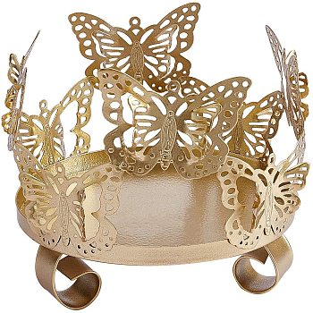Iron Candle Holder, Perfect Home Party Decoration, Butterfly, Golden, 104x104x88mm