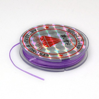 Flat Elastic Crystal String, String Cord Crystal Threads, Medium Purple, 0.8mm, about 10.93 yards(10m)/roll