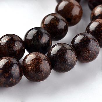 Natural Bronzite Round Beads Strands, 8mm, Hole: 1mm, about 45pcs/strand, 14.9 inch