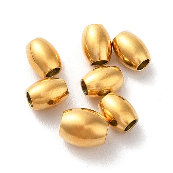 304 Stainless Steel Spacer Beads, Barrel, Golden, 5x4mm, Hole: 2mm