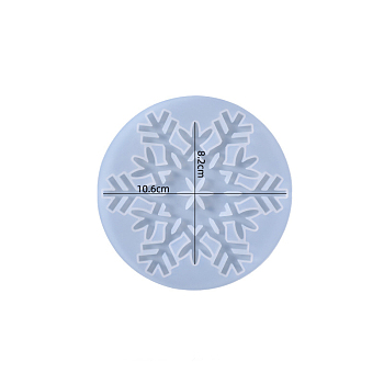 Winter Themed Snowflake Coaster Silicone Molds, Resin Casting Mold, for DIY UV Resin, Epoxy Resin Craft, White, 112x6mm, Inner Diameter: 106x82mm