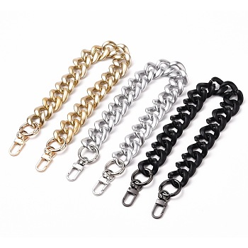 Spray Painted CCB Plastic Curb Chains Bag Handles, Wallet Chains, with Alloy Spring Gate Ring and Zinc Alloy Swivel Clasps, for Bag Straps Replacement Accessories, Mixed Color, 16.26 inch(41.3cm), 3pcs/set