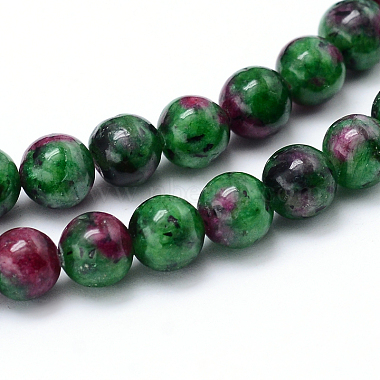 Synthetic Ruby in Zoisite Beads Strands(G-F216-6mm-26-1)-3