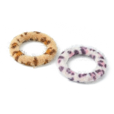 Cloth Fabric/Faux Mink Fur Covered Linking Rings(WOVE-X0001-30A)-3