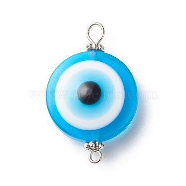 Transparent Evil Eye Resin Connector Charms(PALLOY-JF01848-02)-2