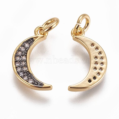 Brass Micro Pave Cubic Zirconia Charms(ZIRC-E145-81G)-2