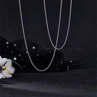 925 Sterling Silver Thin Dainty Link Chain Necklace for Women Men(JN1096A-02)-5