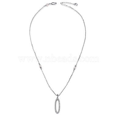TINYSAND  inchesO inches Shaped 925 Sterling Silver Cubic Zirconia Pendant Necklaces(TS-N317-S)-2