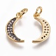 Brass Micro Pave Cubic Zirconia Charms(ZIRC-E145-81G)-2