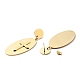 Oval with Cross Long Dangle Stud Earrings with 316 Stainless Steel Pins(EJEW-F285-12G)-2