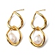 Natural Pearl Beaded Twist Teardrop Dangle Stud Earrings(EJEW-P229-02G)-1