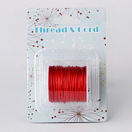 Waxed Polyester Cords, Red, 1mm, about 10.93 yards(10m)/roll(X-YC-R004-1.0mm-02)