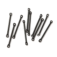 304 Stainless Steel Connector Charms, Bar Links, Electrophoresis Black, 20x2x1mm, Hole: 1mm(STAS-Q323-04E-B)