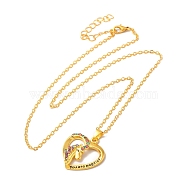 Colorful Rhinestone Heart with Unicorn Pandant Necklace with Cable Chains, Word You are Magical Alloy Jewelry for Women, Golden, 18.23 inch(46.3cm)(NJEW-K246-01G)