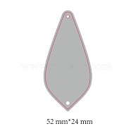 Carbon Steel Cutting Dies Stencils, for DIY Leather Making, Teardrop, Matte Platinum Color, 52x24mm(X-DIY-WH0158-09B)