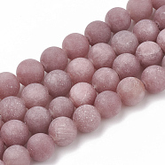 Natural Purple Aventurine Beads Strands, Frosted, Round, 4mm, Hole: 1mm, about 96pcs/strand, 15.5 inch(G-T106-278)