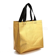 Non-Woven Waterproof Tote Bags, Heavy Duty Storage Reusable Shopping Bags, Rectangle, Goldenrod, 28x21.7x0.2cm, Unfolded: 230x217x110mm(ABAG-P012-A02)