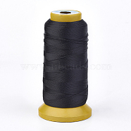 Polyester Thread, for Custom Woven Jewelry Making, Black, 0.7mm, about 310m/roll(NWIR-K023-0.7mm-14)