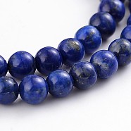 Natural Lapis Lazuli Round Bead Strands, Dyed & Heated, 4mm, Hole: 1mm, about 100pcs/strand, 15.5 inch(G-F231-02-4mm)