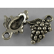 Tibetan Style Alloy Pendant, Lead Free, Cadmium Free and Nickel Free, Antique Silver, Grape, 12mm wide, 18mm long, hole: 2.5mm(X-LF0741Y-NF)