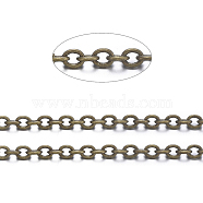 Brass Cable Chains, Soldered, with Spool, Oval, Cadmium Free & Nickel Free & Lead Free, Antique Bronze, 2.5x2x0.45mm, about 301.83 Feet(92m)/roll.(CHC027Y-AB)